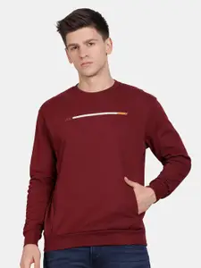 t-base Men Round Neck Solid Sweatshirt