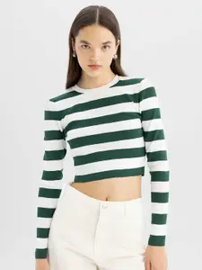 DeFacto Women Striped Crop Pullover