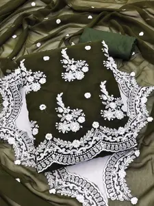 Ishin Embroidered Silk Georgette Unstitched Dress Material