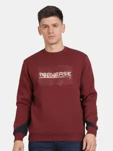 t-base Men Typography Printed Sweatshirt
