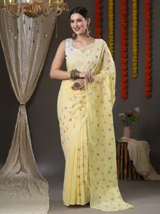 KALINI Floral Embroidered Jamdani Saree