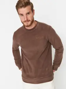 Trendyol Men Round Neck Solid Sweatshirt