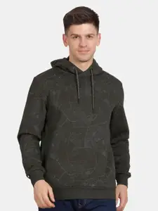 t-base Men Abstract Printed Hooded Sweatshirt