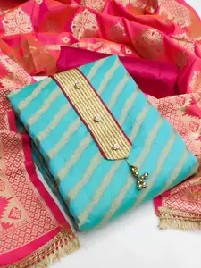 Ishin Ethnic Motifs Woven Design Zari Unstitched Dress Material