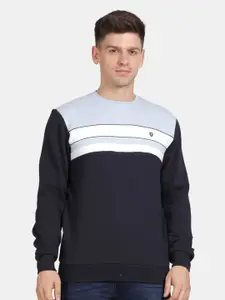 t-base Men Round Neck Colourblocked Sweatshirt