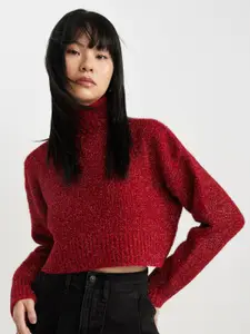 DeFacto Women Cable Knit Crop Pullover