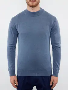 Trendyol Men Solid High Neck Cotton Sweatshirt