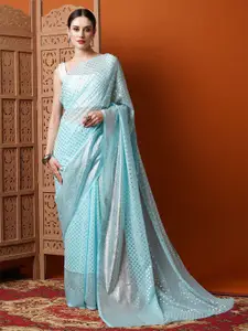 KALINI Woven Design Zari Poly Georgette Saree