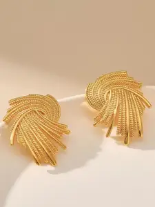 MEENAZ Gold-Plated Stainless Steel Anti Tarnish Geometric Studs