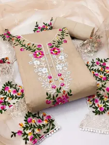 KIMISHA Floral Embroidered Unstitched Dress Material