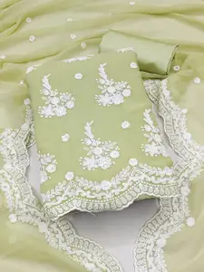 Ishin Embroidered Thread Work Unstitched Dress Material