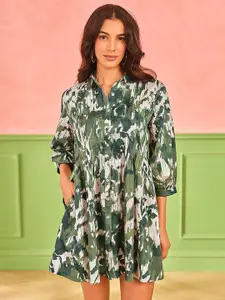 AND Floral Print A-Line Dress