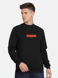 t-base Men Typography Printed Sweatshirt