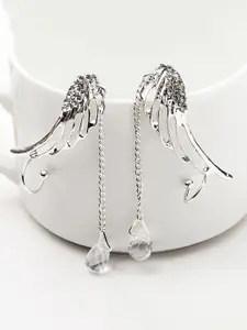 VAGHBHATT Silver-Plated Contemporary Drop Earrings