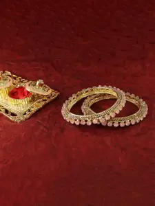 LAVAZZA Set of 2 American Diamond & Cubic Zirconia Studded Bangles