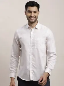 Turtle Men Standard Spread Collar Micro Ditsy Printed Lyocell Slim Fit Formal Shirt