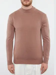 Trendyol Men Solid High Neck Cotton Sweatshirt