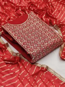 Ishin Ethnic Motifs Embroidered Beads and Stones Unstitched Dress Material