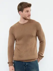 Trendyol Men Self Design Round Neck Sweatshirt