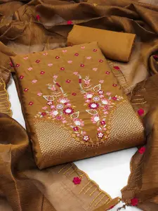 Peachmode Floral Embroidered Sequinned Unstitched Dress Material