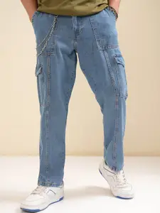HIGHLANDER Men Baggy Tapered Fit Cargo Jeans