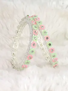 LAVAZZA Set of 2 Zircon Stone Studded Adorned Latest Kada Bangles