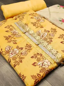 Ishin Floral Woven Design Gotta Patti Unstitched Dress Material