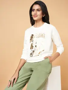 Honey by Pantaloons Women Printed Pure Cotton Sweatshirt