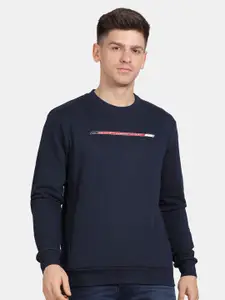 t-base Men Typography Printed Sweatshirt