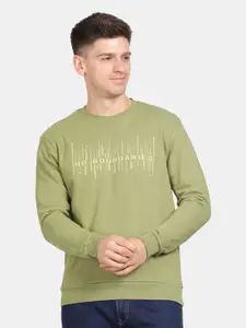 t-base Men Typography Printed Sweatshirt