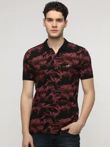 Crocodile Men Abstract Printed Polo Collar Cotton Slim Fit T-Shirt
