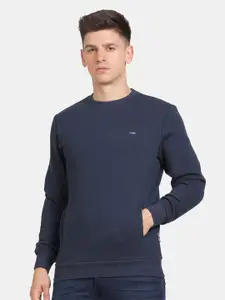t-base Men Round Neck Solid Sweatshirt