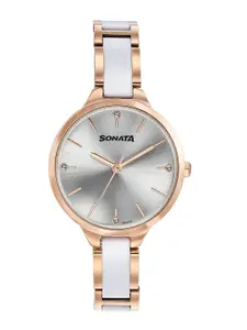 Sonata Women Dial & Stainless Steel Bracelet Style Straps Analogue Watch 87065KD02
