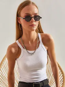 BIANCO LUCCI Striped Cotton Tank Top