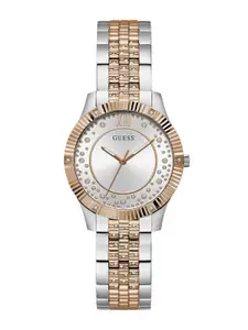 GUESS Women Mother of Pearl Dial & Stainless Steel Bracelet Style Straps Analogue Watch GW0765L2