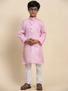 Pro-Ethic STYLE DEVELOPER Boys Geometric Printed Pure Cotton Straight Kurta with Pyjamas