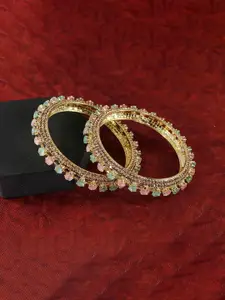 LAVAZZA Set of 2 American Diamond & Cubic Zirconia Studded Bangles