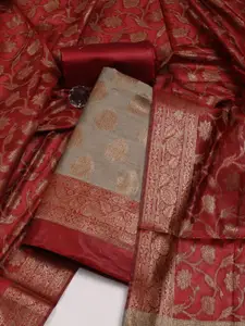 Meena Bazaar Floral Woven Design Unstitched Dress Material