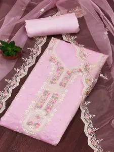 Peachmode Thread Work Pure Cotton Unstitched Dress Material