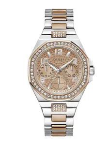 GUESS Women Embellished Dial & Stainless Steel Bracelet Style Straps Analogue Watch GW0777L3