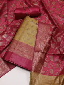 Meena Bazaar Floral Art Silk Unstitched Dress Material