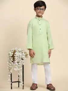 Pro-Ethic STYLE DEVELOPER Boys Geometric Printed Pure Cotton Straight Kurta with Pyjamas