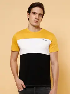 Wrangler Colourblocked Round Neck Cotton T-shirt