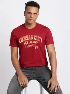 Lee Typography Printed Cotton Slim Fit T-shirt
