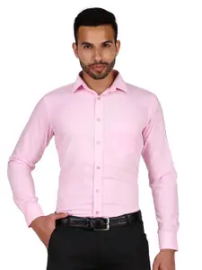 DESIGN UP Men Pink Solid Wrinkle Resistant Slim Fit Formal Shirt