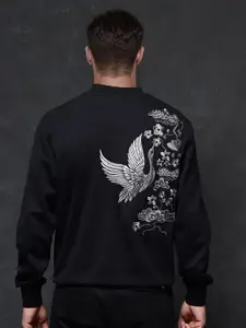 RARE RABBIT Men Graphic Printed Pullover Cotton Sweatshirt