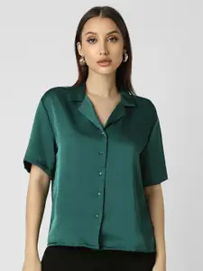 Van Heusen Woman Women Cuban Collar Solid Formal Shirt