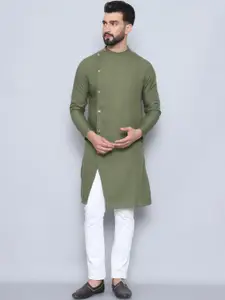 even Band Collar Pure Cotton A-Line Kurta