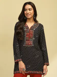 Biba Bandhani Printed Pure Crepe Kurti
