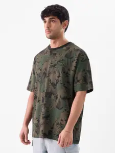 The Souled Store Men Graphic Printed Round Neck Cotton Oversized T-Shirt